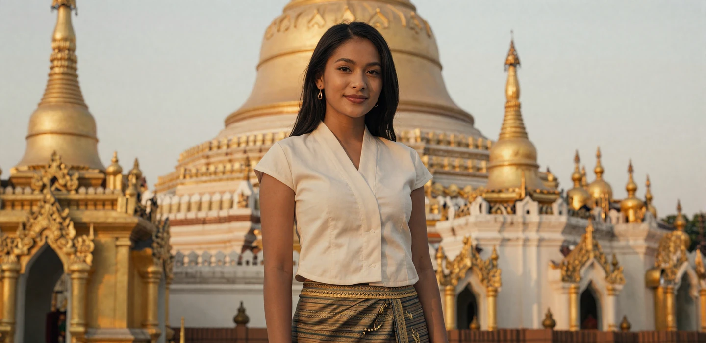 Beautiful Burmese woman in elegant attire seeking genuine relationships on Localdatingusa dating platform