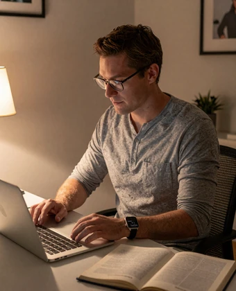 Man on a video call with his Asian partner for cross-cultural long distance dating
